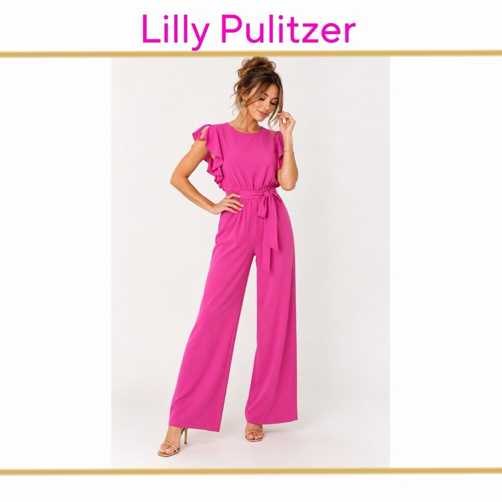 Lilly Pulitzer Anya Jumpsuit BOUGAINVILLEA PINK Sz 00 NWT$188